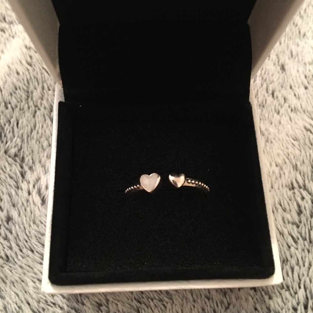 pandora double hearts ring